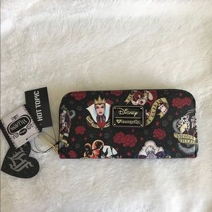 Loungefly Disney Villains Print Zipper Wallet NWT